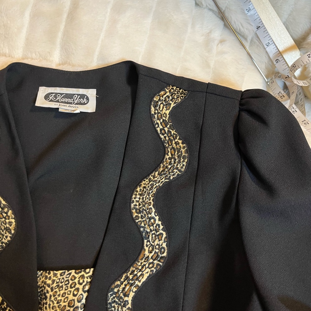 VTG Mobwife Women 16 City Btn Cami Suit Jacket Set Workwear Office Leopard